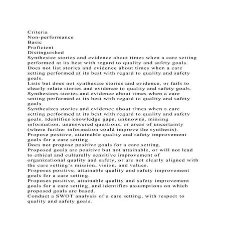 Criteria Non-performance Basic Proficient Distinguished .docx