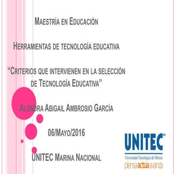 Criterios en la selección de tecnología educativa