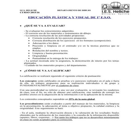 Criterios ev. 1º eso 2015 2016