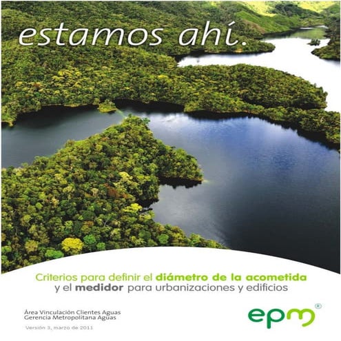 Criterios para definir el diametro de acometida y medidor