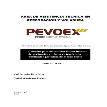 Criterios para determinar los parametros de perforacion y voladura a traves d...