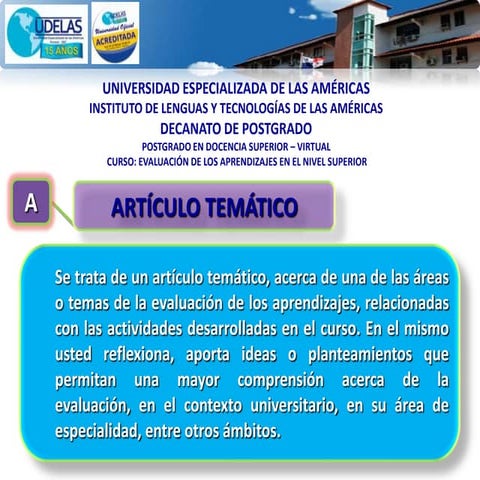 Criterios para el artículo temático