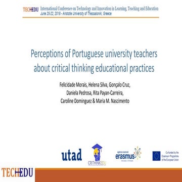 Perceptions of Portuguese university teachers about critical thinking educati...