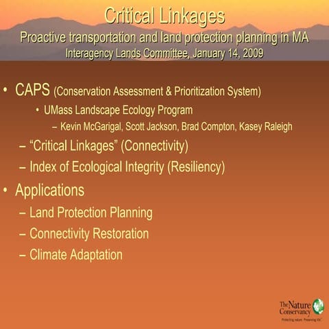 Critical Linkages - TNC presentation to ILC | PDF