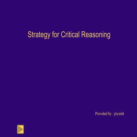 Critical Reasoning