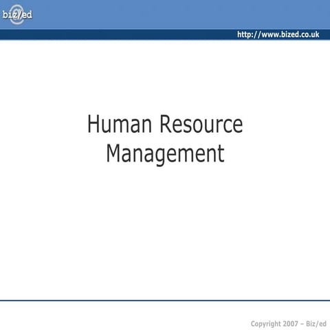 Human Resources Management