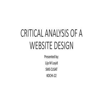 Critical analysis of a website design