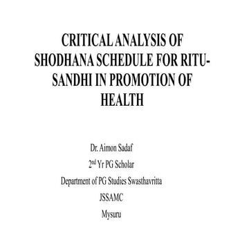 Critical analysis on Ritu Sandhi