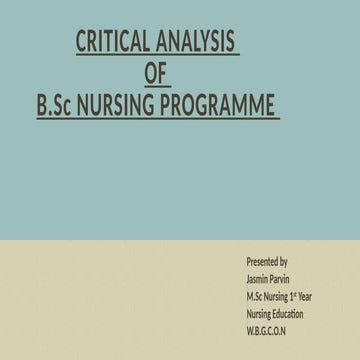 Critical analysis programme of Bsc nursing.pptx