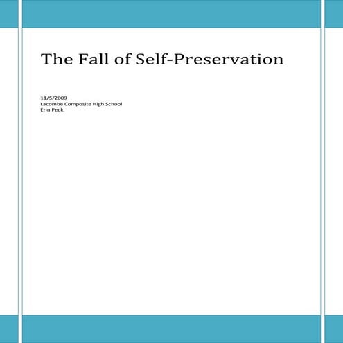 Critical Analytical Essay November 5,2009
