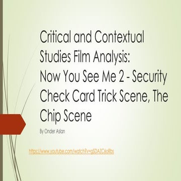 Critical and contextual studies film analysis