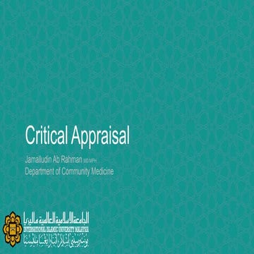 Critical appraisal guideline