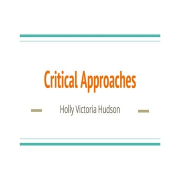Critical approaches