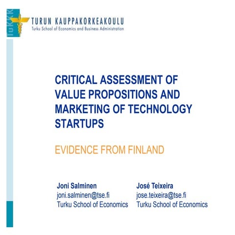 Critical Assessment of Value Propositions and Marketing - Evidence from Finland