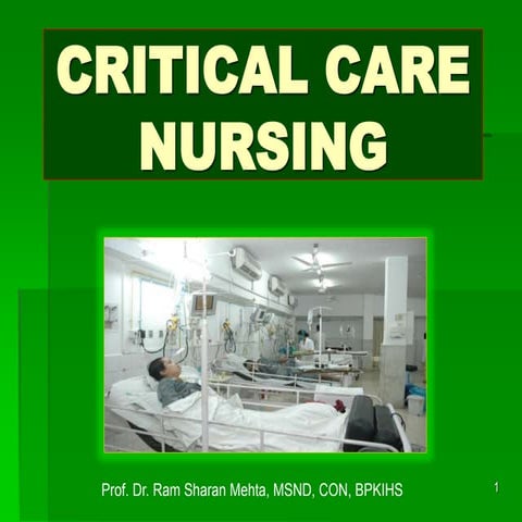 Critical care   design and facilities