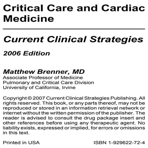 Critical care medicine brenner