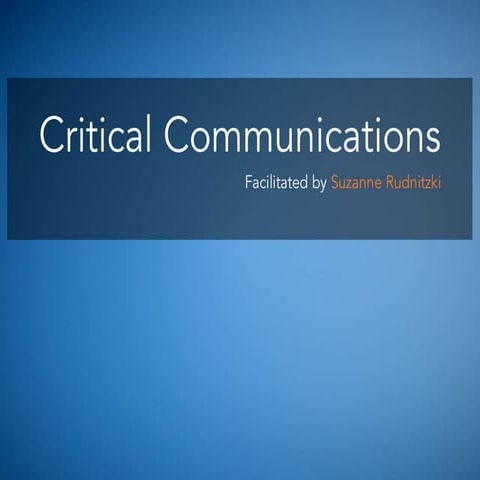 Critical Communications | PPTX