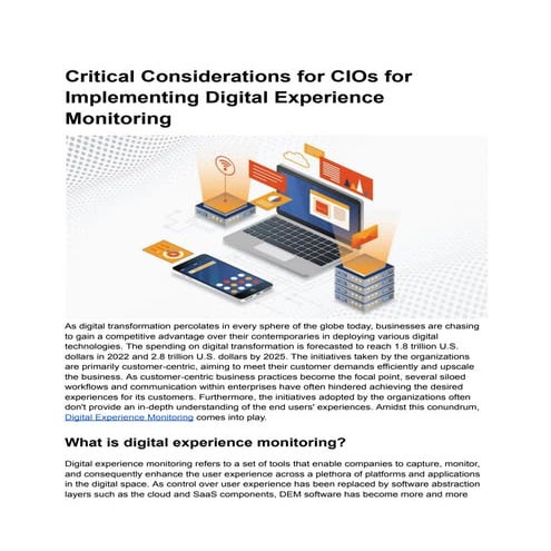 Critical Considerations for CIOs for Implementing Digital Experience ...