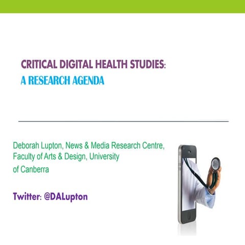 Critical digital health studies: a research agenda