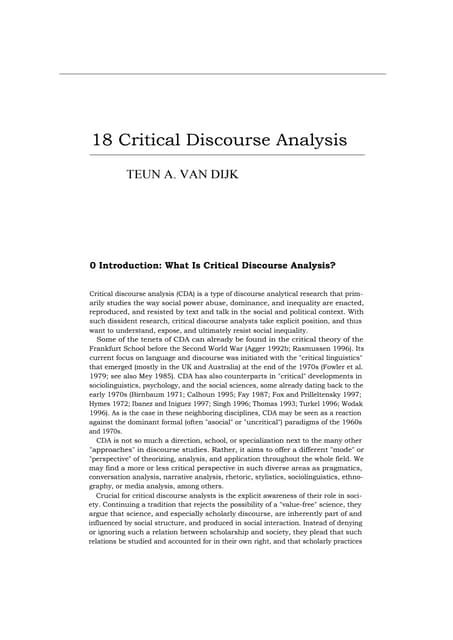 Phd thesis on critical discourse analysis