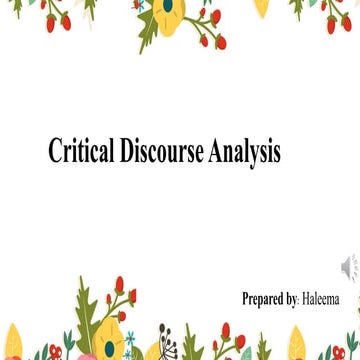 Critical discourse analysis