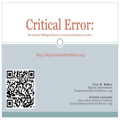 Critical Error: MI Public Libraries and Social Media