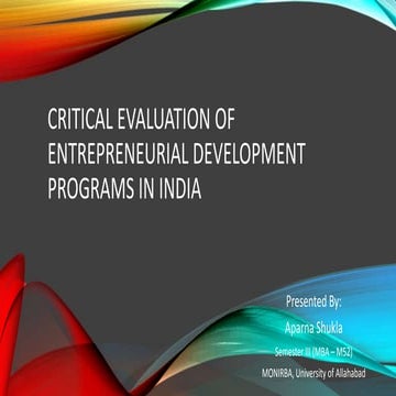 Critical Evaluation of EDPs in India