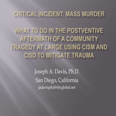 Debriefing and defusing during a mass casualty incident | PPTX