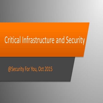 Critical Infrastructure and Security