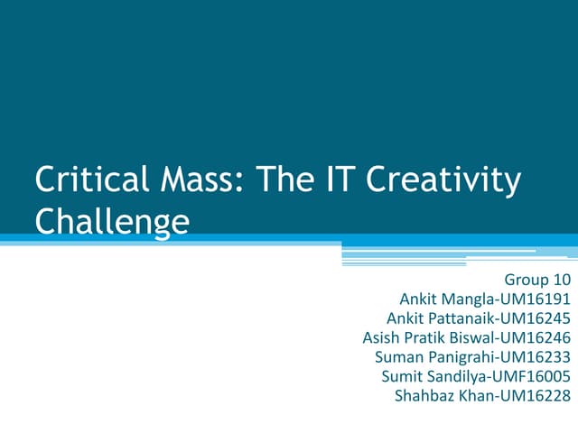 Critical mass: the creativity Chall...