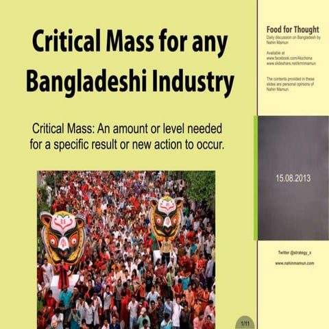 Critical Mass for Bangladeshi Industries