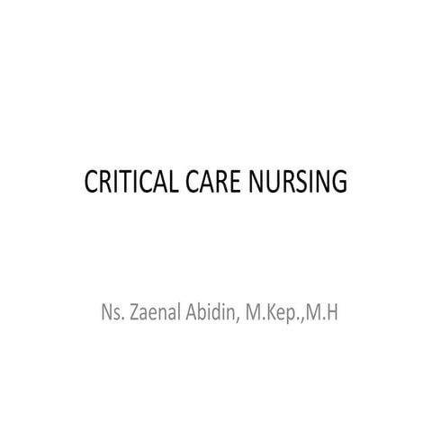 Kritis dan critical nursing  con keperawatan