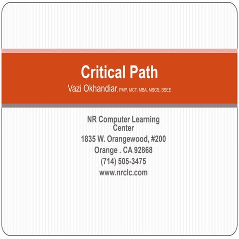 Project Management - Critical path method