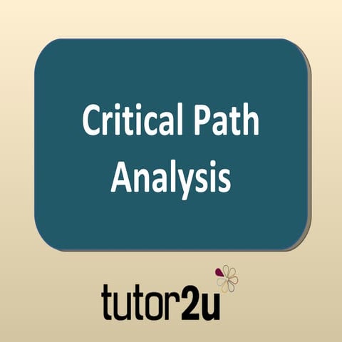 Critical Path Analysis | PPT