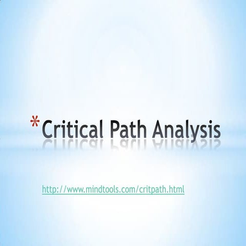 Critical Path Analysis Pptx