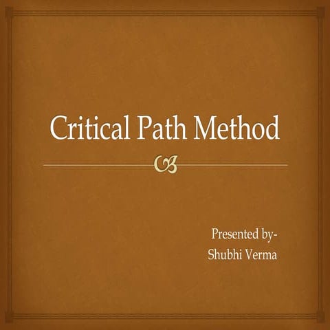 Critical path method