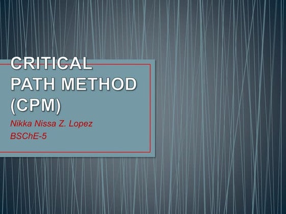 Critical path method | ODP