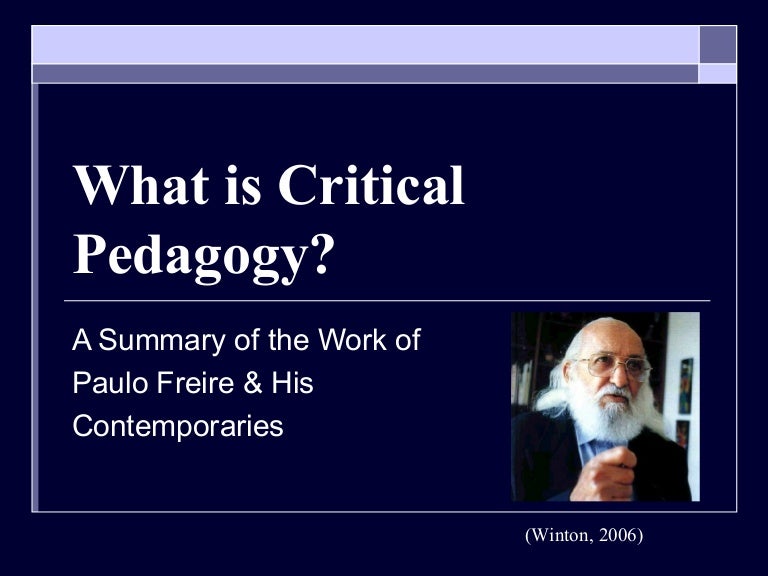 critical pedagogy critical pedagogy