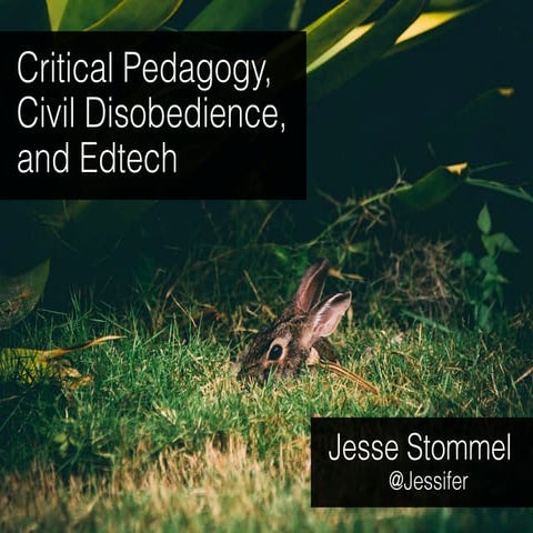 Critical Pedagogy, Civil Disobedience, and Edtech
