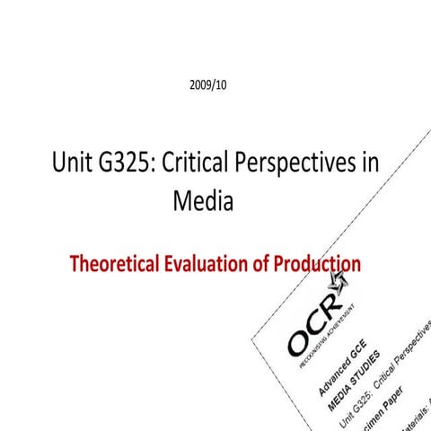 Critical perspectives in media