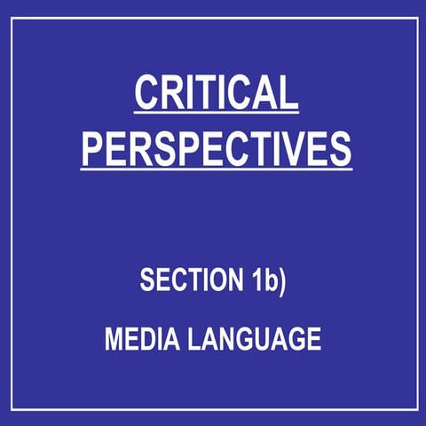 SECTION A media language