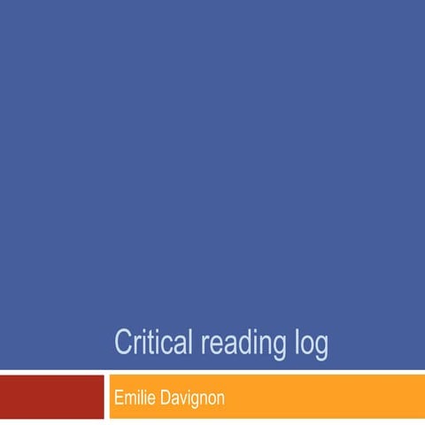 Critical reading log