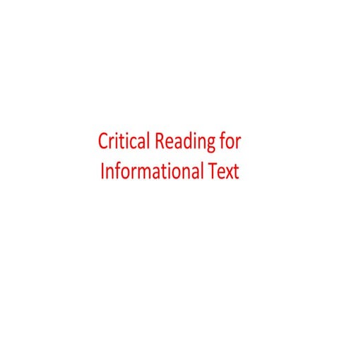 Critical Reading