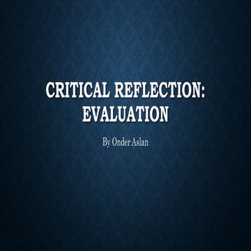 Critical reflection evaluation