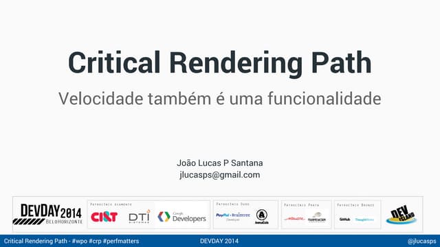 Critical Rendering Path - Velocidade também é uma funcionalidade