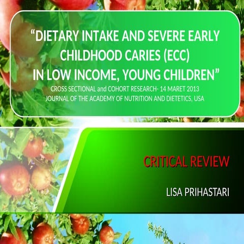 Critical Review of Dietary Intake and Severe Early Childhood Caries in ...