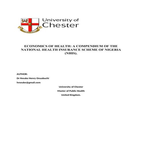THE ECONOMICS OF HEALTH: A COMPENDIUM OF THE NATIONAL HEALTH INSURANCE ...