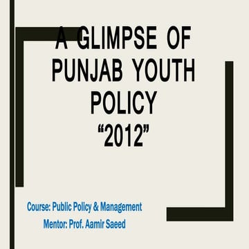 Critical review on punjab youth policy (2012)