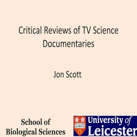 Critical reviews of TV science documentaries