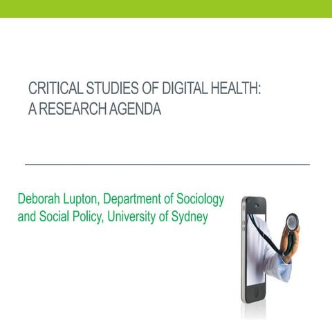 Critical studies of digital health